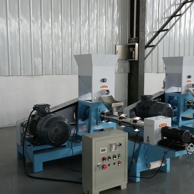 Hoge efficiëntie Kleine huishoudelijke boerderij Droog nat huisdiervoedsel Drijvende vis Garnalen Diervoeder Pellet Kleine tweeling schroef extruder